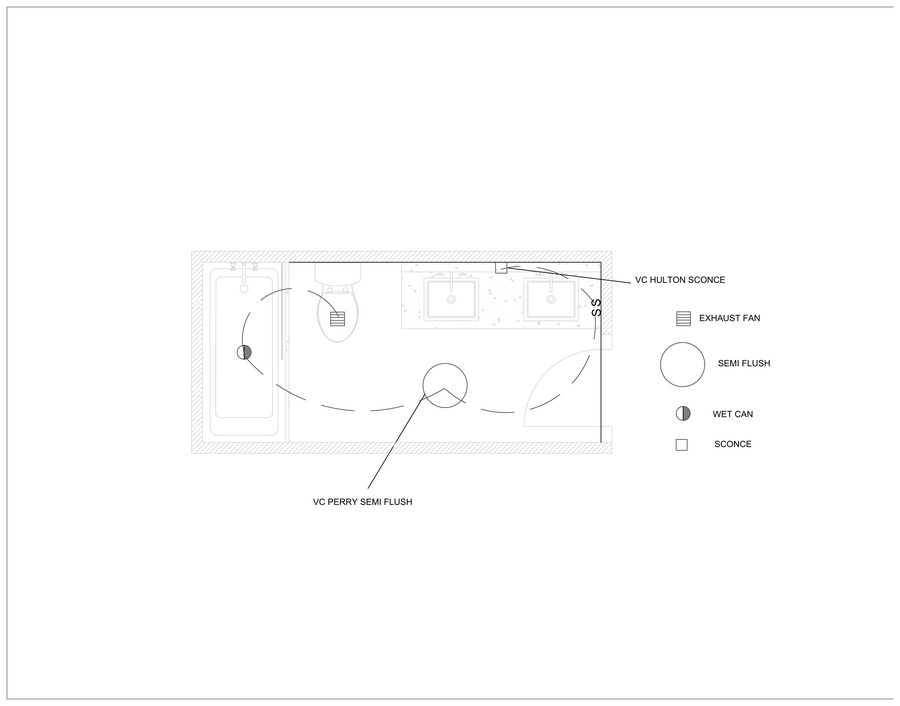 General Bathroom — electrical & lighting plan